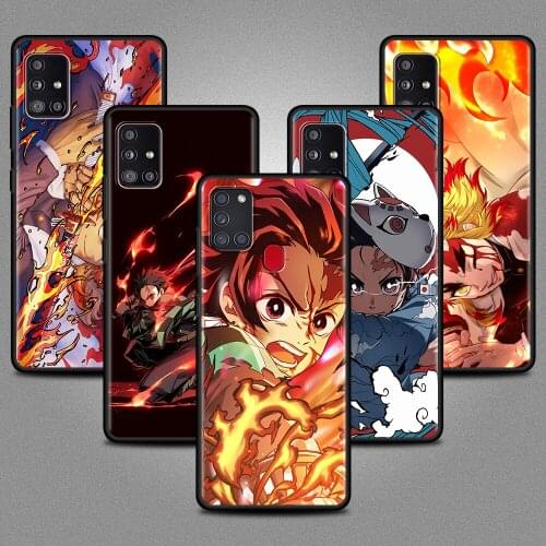 Cute Demon Slayer Soft Case For Samsung Galaxy A51 A71 A21s A12 A31 A52 A41 Black Phone A11 A72 A32 A42 5G A01 A91 A22 Fundas