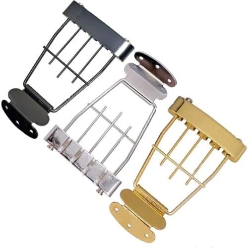 A Set Trapeze 4 String Archtop Tailpiece Bridge for Bass Guitar With Wired Frame guitar accessories parts