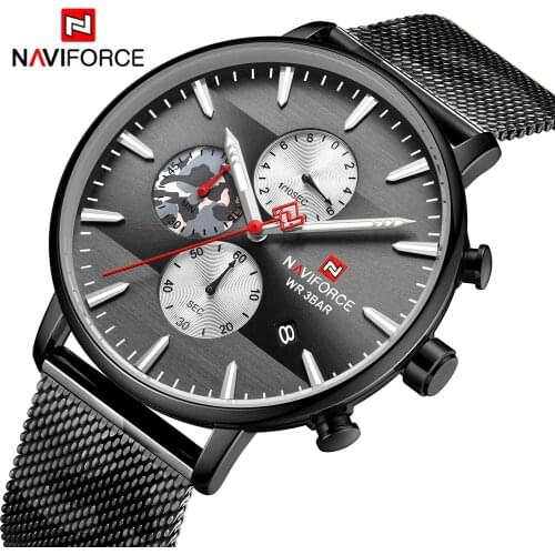 NAVIFORCE Watches Mens Top Brand Men’s Quartz Watches Stainless Steel Men Wrist Waterproof watch Male Clock Relogio Masculino
