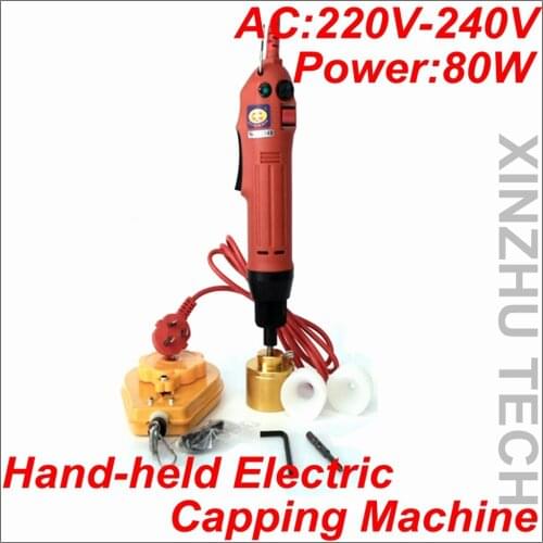 New Arrival Hand-held Electric Capping Machine Precision Screwdriver Capper AV220-240V With 2 Rubber Insert For 10-30mm Cap