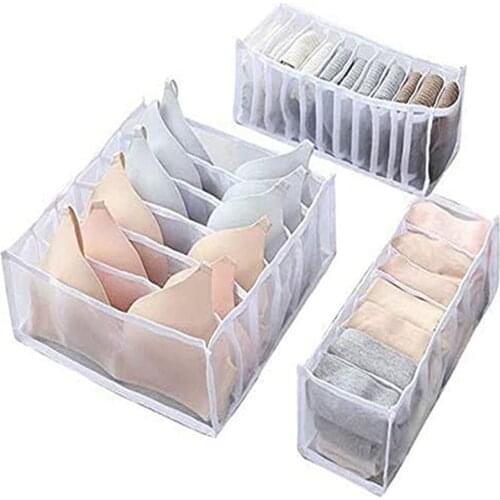 Underwear Organizer Bra Panty Clothes Storage Box For Wardrobe Drawer Household Separated Underwear Storage Foldable Drawer