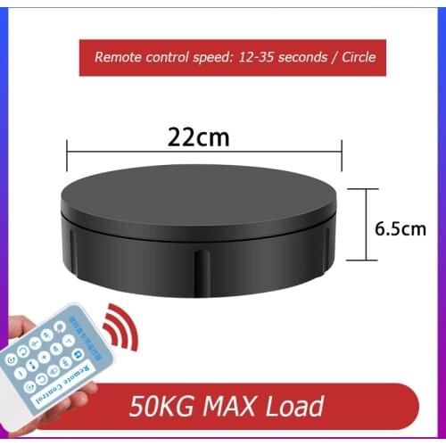 22cm Remote Control Speed 360 Degree Direction Electric Rotating Turntable 3D Scan Photography Display Stand for Jewelry Display