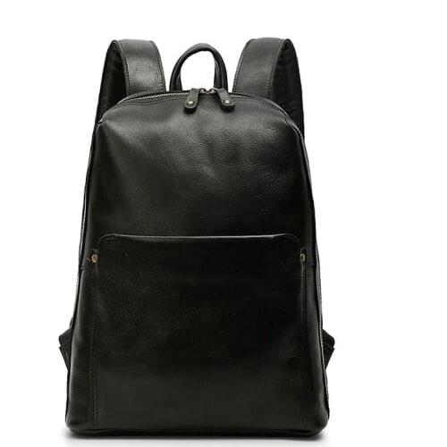 Multifunction Texture Women Backpacks Female Genuine Leathe Backpack Casual Vintage Travel Bag 2021 Laptop Backpack Men Simple