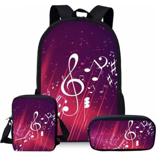 School bags for Teenage Girls Cute Music Note 3D Student Book Bag Travel Backpack Women Kids Bag Drop Shipping mochila feminina