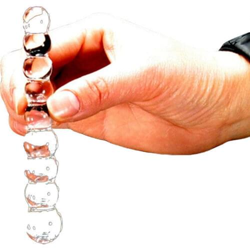 Glass Dildo Fake Penis Crystal Anal Plug Beads Butt Plug Prostate Massager G Spot Female MasturbationToys Sex Couple Game