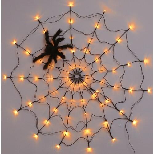 Spider Web Halloween Decoration Light LED Lantern 1 Meter Distribution Funny Room Atmosphere Decoration Light USB Home Decor