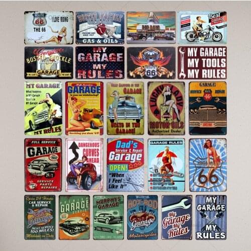 Plaques Dads Garage Vintage Metal Tin Signs Motorcycle Bar Pub Club Wall Stickers Garage Home Decor Plates 20*30cm N137