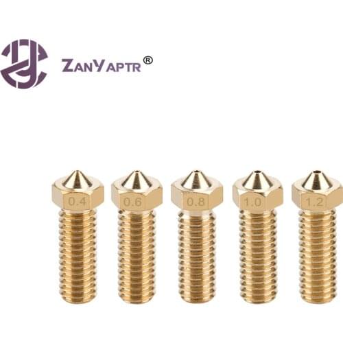 1Pc New Volcano 3D printer All metal brass E3D Lengthen extruder nozzle 0.4/0.6/0.8/1.0/1.2mm For 1.75/3mm supplies