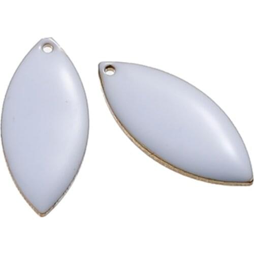 DoreenBeads Fashion Copper Enamelled Sequins Pendant Charms Leaf Unplated Colorful Enamel Jewelry DIY Findings 23 x 10mm, 5 PCs