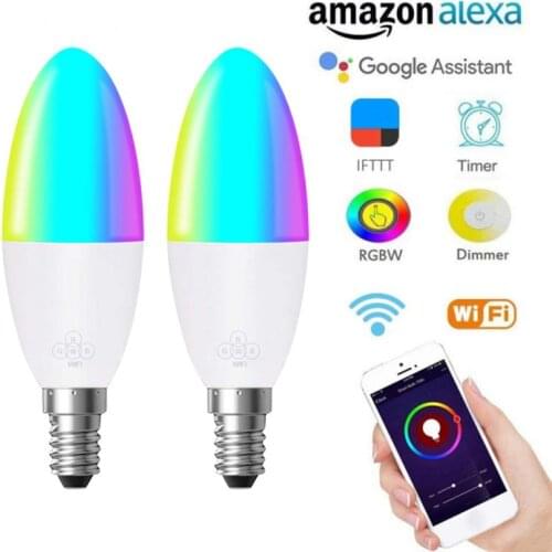 6W Smart Bulb E14/E26/E27/B22 Smart WiFi Candle Bulb Led Lamp Support Alexa Google Home Voice Control Smart Home Smart Life