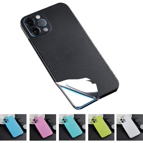 2021 New Pure Color Leather PVC Back Film Full Coverage Sticker For iPhone 12 11 Pro Max 6S 7 8 Plus X XR XS Screen Protector