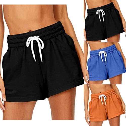 Plus Size Sport Shorts Femme Summer Sportswear Bandage Elastic Waist Casual Bottom Harajuku Woman Clothing Loose Short Pants