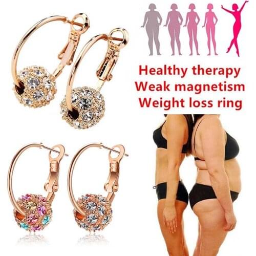 1 Pair Magnetic Slimming Earrings Lose Weight Body Relaxation Massage Slim Ear Studs Patch Health Jewelry