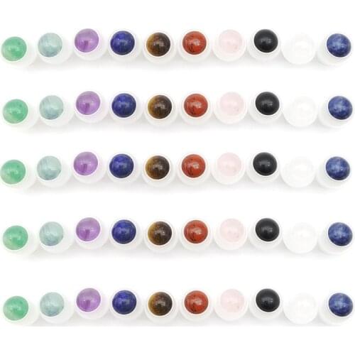 1pcs Natural Gemstone Roller Ball Fit 5ml 10ml Thick Glass Essential Oil Roll On Bottles