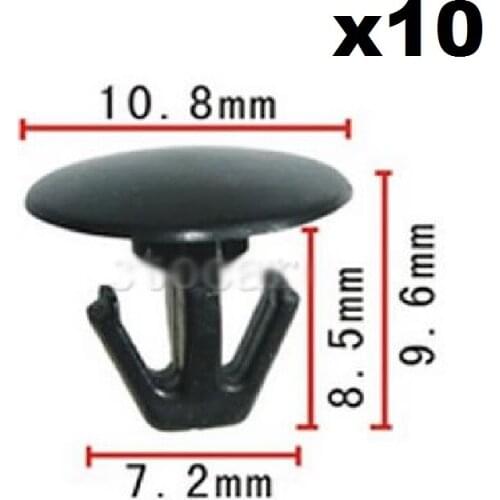 10pcs Nylon Fastener For Honda Hood Seal Retaining Clip (11x8x6mm) 91518-S10-003