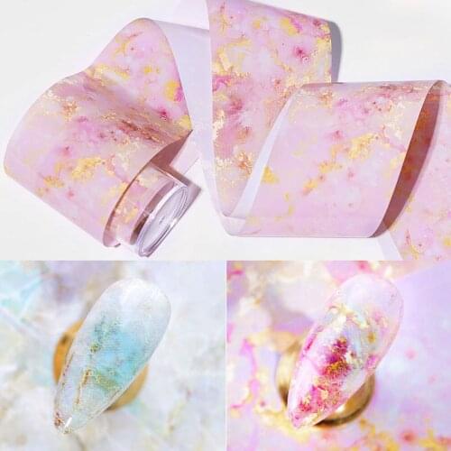 100cm/Roll Holographic Nail Art Transfer Foil Stickers Paper Starry Nordic Style Color UV Gel Wraps Nail Adhesive Decals