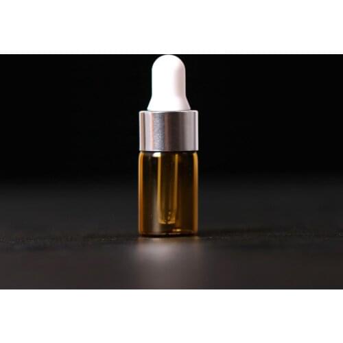 500pcs/lot 1ml 2ml 3ml 5ml Amber Glass Dropper bottle Mini Glass essential Oil bottle with glass hose Glass vials