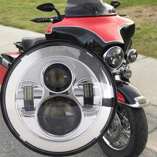 Motorcycle 7 inch LED Headlight Hi/Low Beam for Touring Ultra Classic Electra Street Glide Road King Yamaha Motorbik Headlam