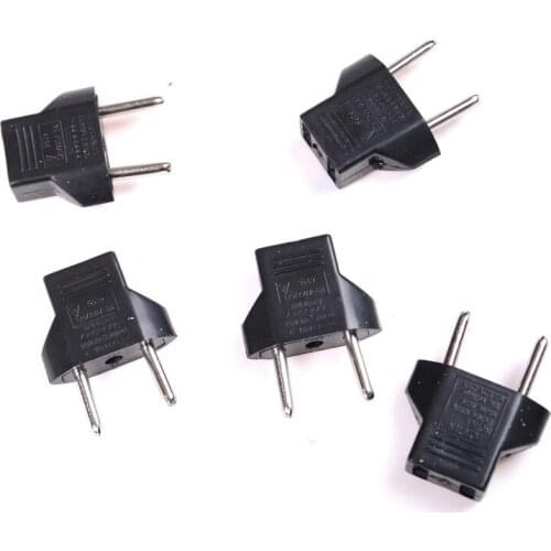JETTING Wholesale 5Pcs/set US to EU Euro Europe AC Power Plug Converter Travel Adapter Chargers