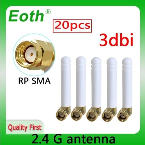 20PCS 2.4 GHz wifi antenna 3dBi Aerial RP-SMA Connector antena 2.4ghz antenne 2.4G wifi antenas wi-fi antennas Wireless Router