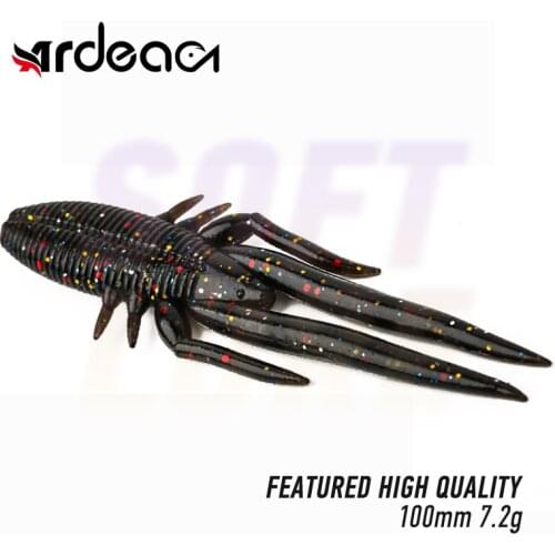 Ardea Soft Lure Worm 100mm 7.2g 4pcs Silicone Craw Long Tail Swimbait Shrimp Bait Wobblers Bass Pike Fishing Tackle
