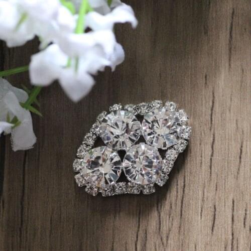 Free Shipping 100pcs/lot 2x2.5cm Flatback Rhinestone Button Crystal Flatback Button For DIY Wedding Invitation LSB101201