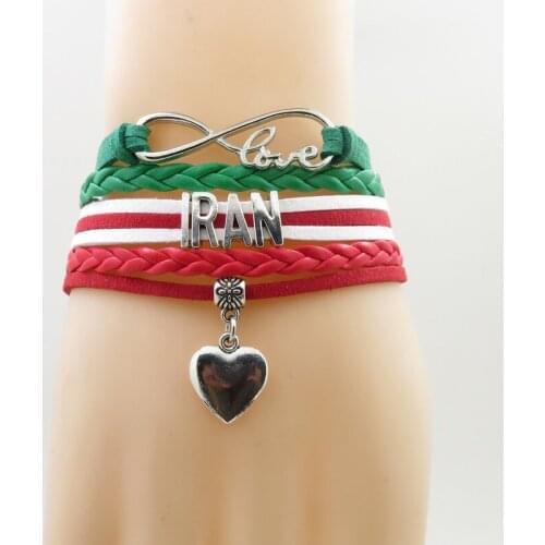 Infinity iran Bracelet heart Charm iran country bracelets fashion iran man and woman rope bracelet iran jewelry