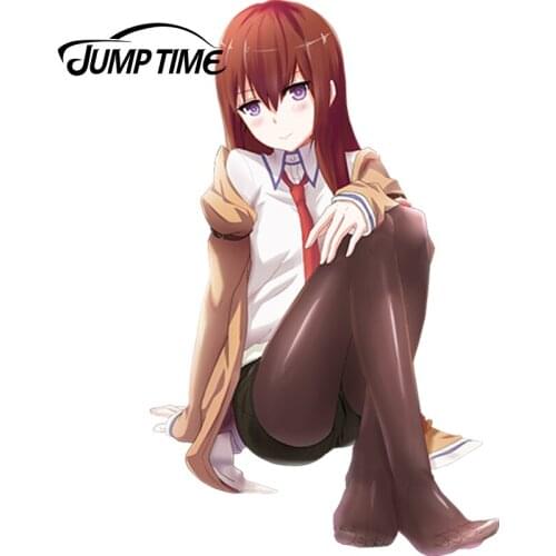 JumpTime 13cm x 8.1cm 3D Sexy Lady Makise Kurisu Waterproof Anime Car Window Bumper Decal Accessories Car Sticker