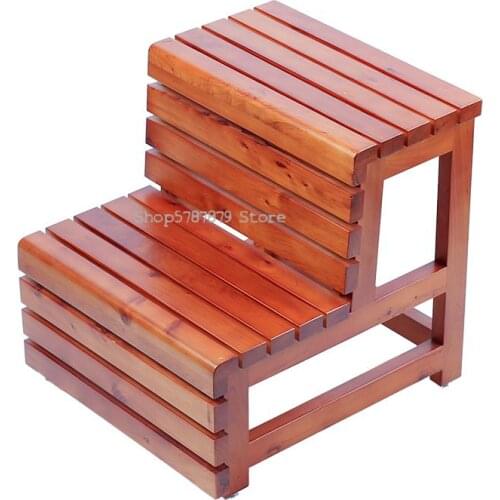 Household Ladder, Solid Wood Bench, Two-step Stair Step, Indoor Small Climbing Ladder, Dual-purpose Pedal Step