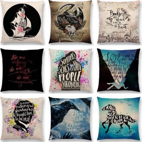 Decorative Letters Colorful Design Pattern Gorgeous Language Full Of Meaning Words Cushion Cover Sofa Throw Pillow Case Decor