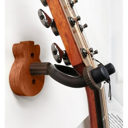 Wooden Guitar Hanger Hook Holder Bass Ukulele Wall Mounted Stand Bracket Stringed Instrument Display Support