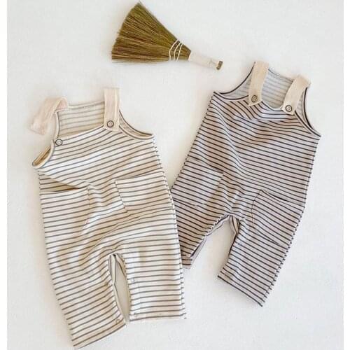 Baby Boy Overalls Striped Autumn Spring Baby Girls Jumpsuit Knitted Kids Casual Loose Overalls Trousers Infant Jumpsuit Pants
