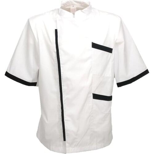 Jacket work chef half sleeve summer white cotton made in italy men