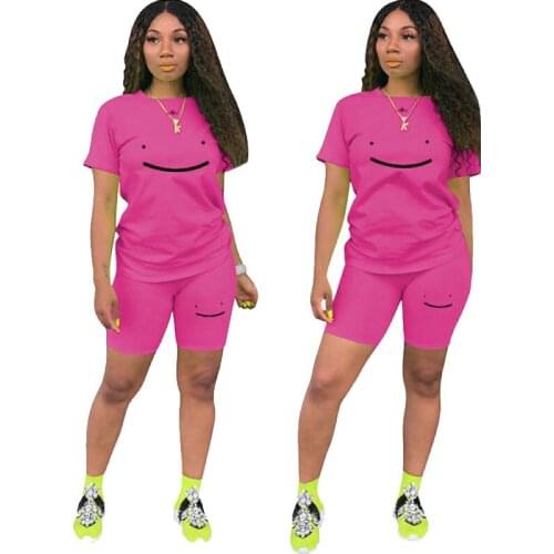 Summer Womens Casual Short Sleeve Shirt Suits Women Sportswear Sport Fitness Outfit Matching Set Tracksuits Rrunning Jogging