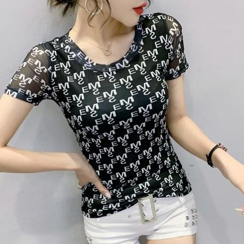 Summer Casual O-neck T-shirt letter printing Short sleeve Top Women T Shirt Plus Size M-3XL