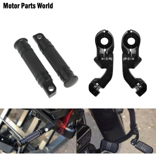 Motorcycle 1.25" Footpeg Clamp Highway Engine Guards Foot Pegs Mount&Passenger Footrest Pedal Set For Harley Touring FLH Dyna XL