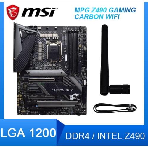 MSI MPG Z490 GAMING CARBON WiFi Motherbaord LGA 1200 PCI-E 4.0 M.2 DDR4 1200 Z490 Original Desktop Z490 Mainboard