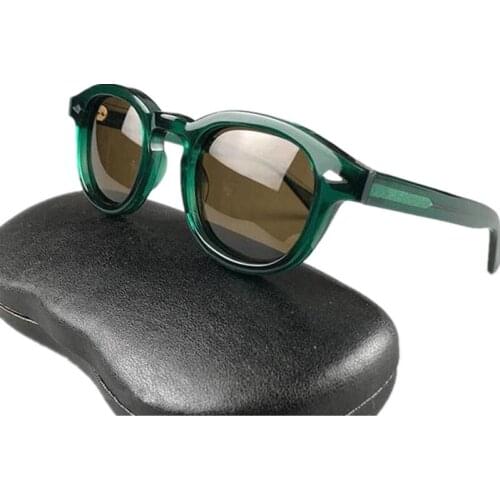 Multi-Color Johnny Depp Polarized Brown Green Sunglasses UV400 Men Women Retro-Vintage Goggles 49 46 44 for Accustomized