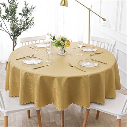 Pure Color Waterproof Round Table Cloth Oil-proof Home Customizable Size Kitchen Accessories Wedding Decoration Table Cover