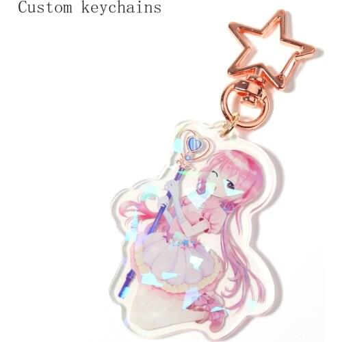 Transparent Double Side Printing Custom Acrylic Keychain