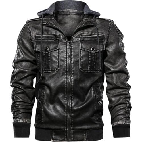 QSuper Autumn And Winter Men Leather Jacket Hooded Men Leather Mens Coats Male Motorcycle Outwear Brand Clothing Dropshipping