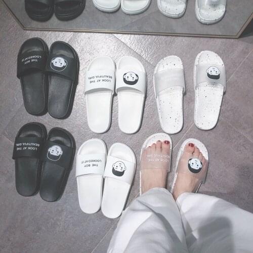 Comfortable unique bathroom slippers women summer outside wear cute couple indoor home home non-slip bathroom bath sandals men