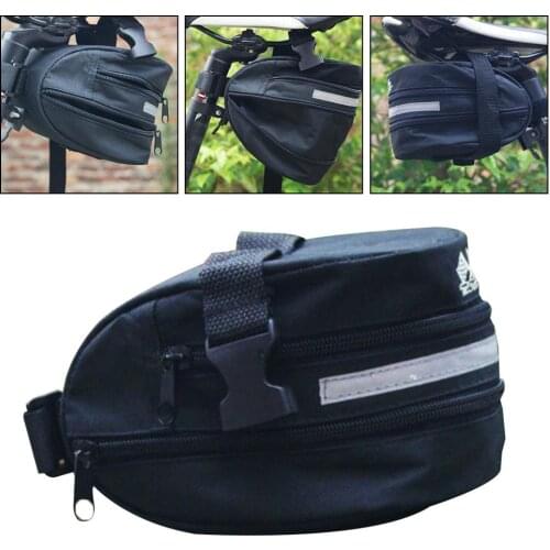 Bicycle Bag Bike Waterproof Durable Storage Saddle Bag Seat Cycling Tail Rear Pouch Bag Saddle Accesso with Reflective Strips