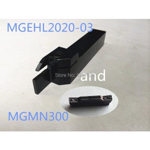 1PCS MGEHL2020-3 20*20*125MM External Grooving Turning Lathe Tool Holder and 1PCS MGMN300 LDA Carbide Grooving Inserts
