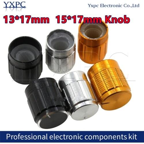 10pcs 13*17mm 15*17mm aluminum alloy potentiometer WH148 13*17 15*17 knob rotation switch volume control knob 6mm