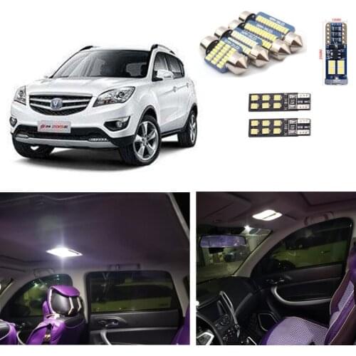 10pcs Led interior lights For Changan CS35 2013-2019 front map Light Dome Light Trunk Light width LED Light license plate ligh