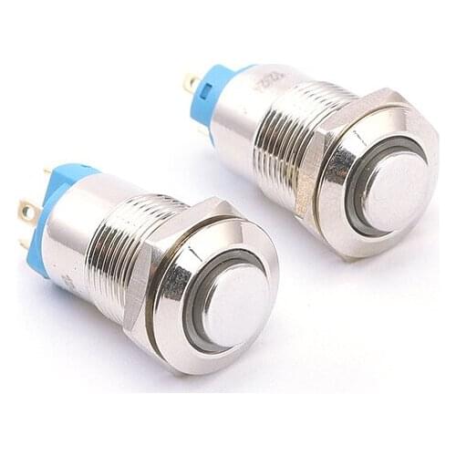 12 mm small metal button switch circular planar self-locking button waterproof since the reset computer startup power conversion