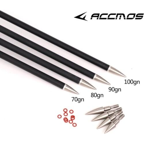 12PCS DIY Stainless Steel Arrow Point Tip 70 80 90 100 Grain For ID6.2mm Arrow Shaft Broadheads Arrow Head