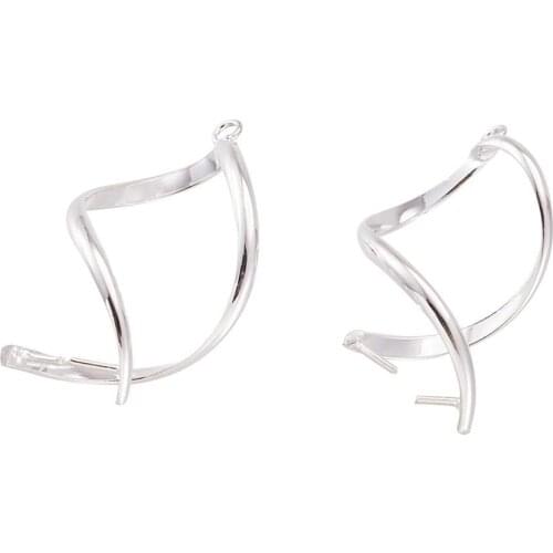 2pc Silver Color Brass Ice Pick Pinch Bails Twist Shape For Jewelry Making Handmade Accessories Finding