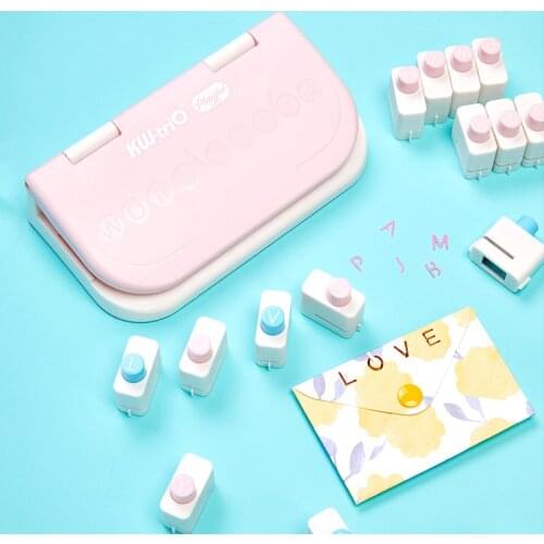 26 Letters Word Punch Craft Paper Cutter Machine Loose-Leaf Hole Puncher Scrapbooking DIY Tools Office Binding Supplies